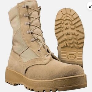 Wellco Army Temperate Weather Tan Waterproof Suede/Nylon Combat Military Boots